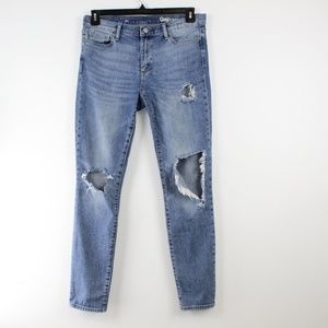 Gap 1969 | Skinny Medium Indigo Distressed Jeans